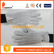 100% White Polyester Gloves 3 Seams on Back with a Plastic Buckle